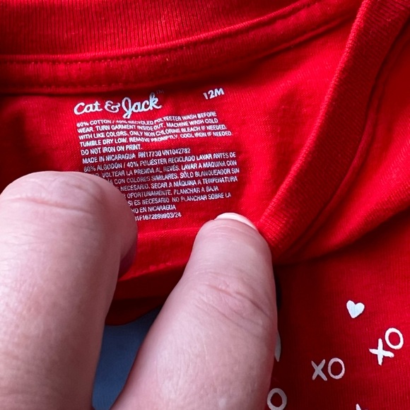 Infant baby toddler Cat & Jack Red Graphic Long sleeve top & sweatpants set 12M - Picture 4 of 5